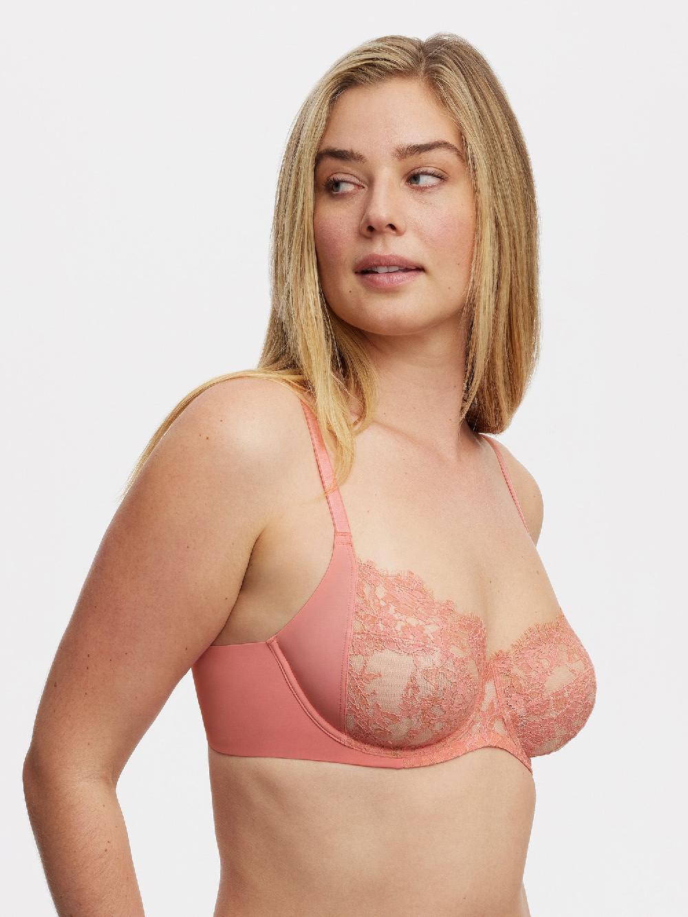 skarlett blue Entice Lace Full Coverage Side Support Balconette Bra Geranium/Cashmere