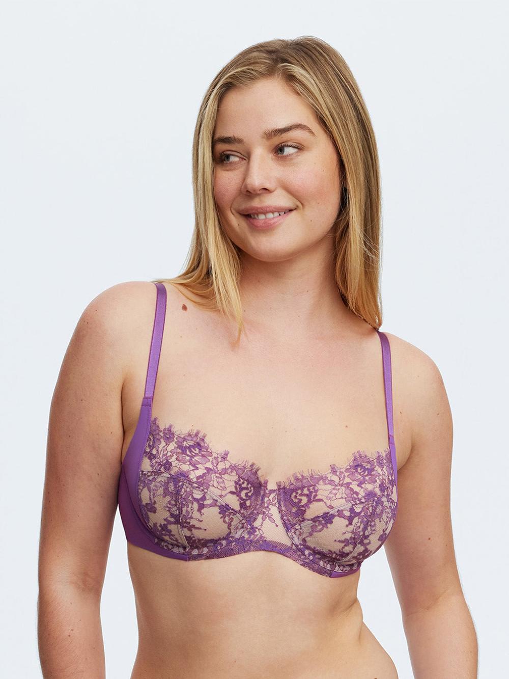 Skarlett Blue Entice Lace Full Coverage Side Support Balconette Bra Pure Purple/Cashmere