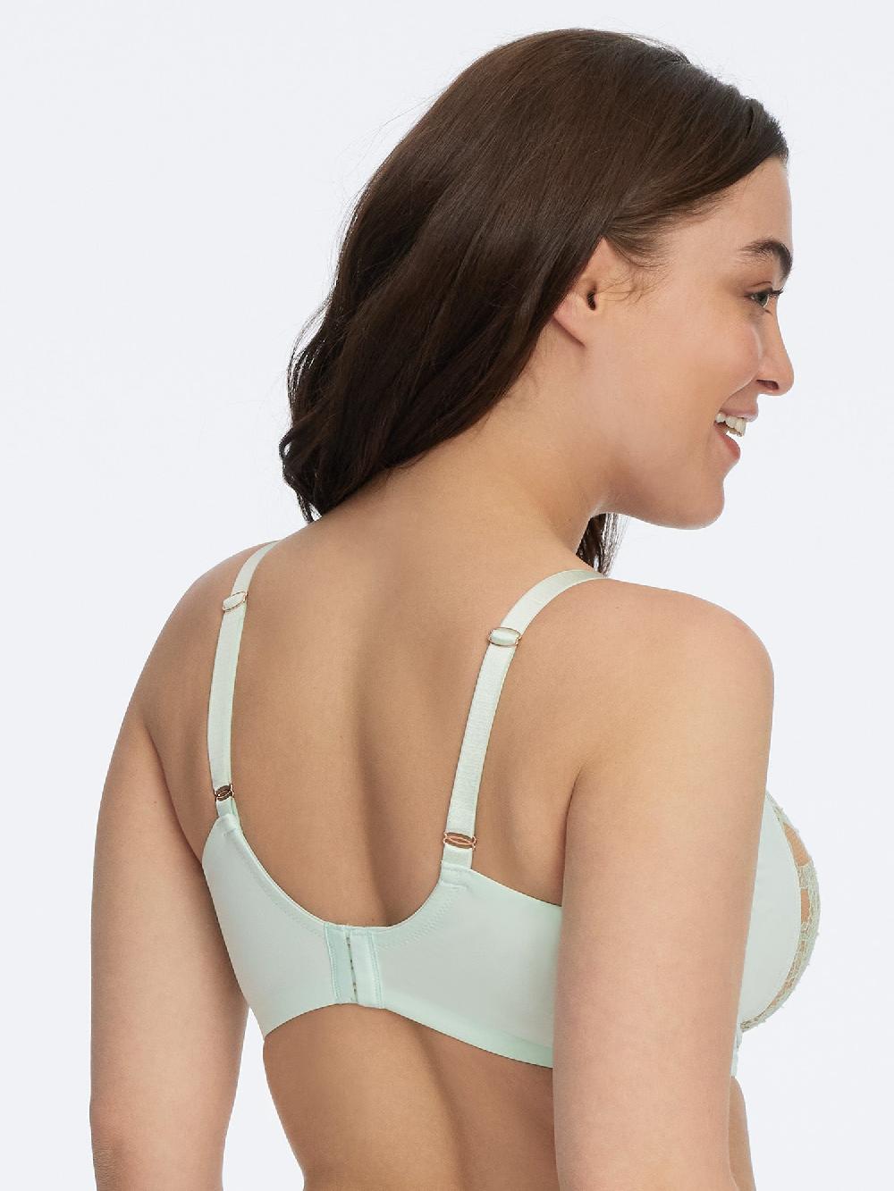 Skarlett Blue Entice Lace Full Coverage Side Support Balconette Bra Seafoam/Nylon