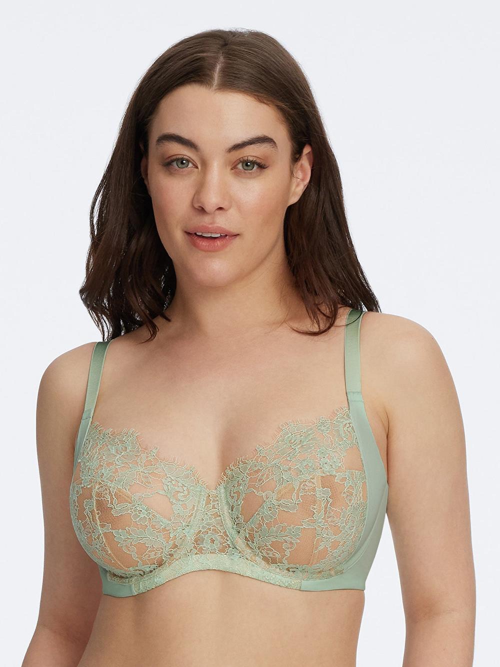 Skarlett Blue Entice Lace Full Coverage Side Support Balconette Bra Seafoam/Nylon