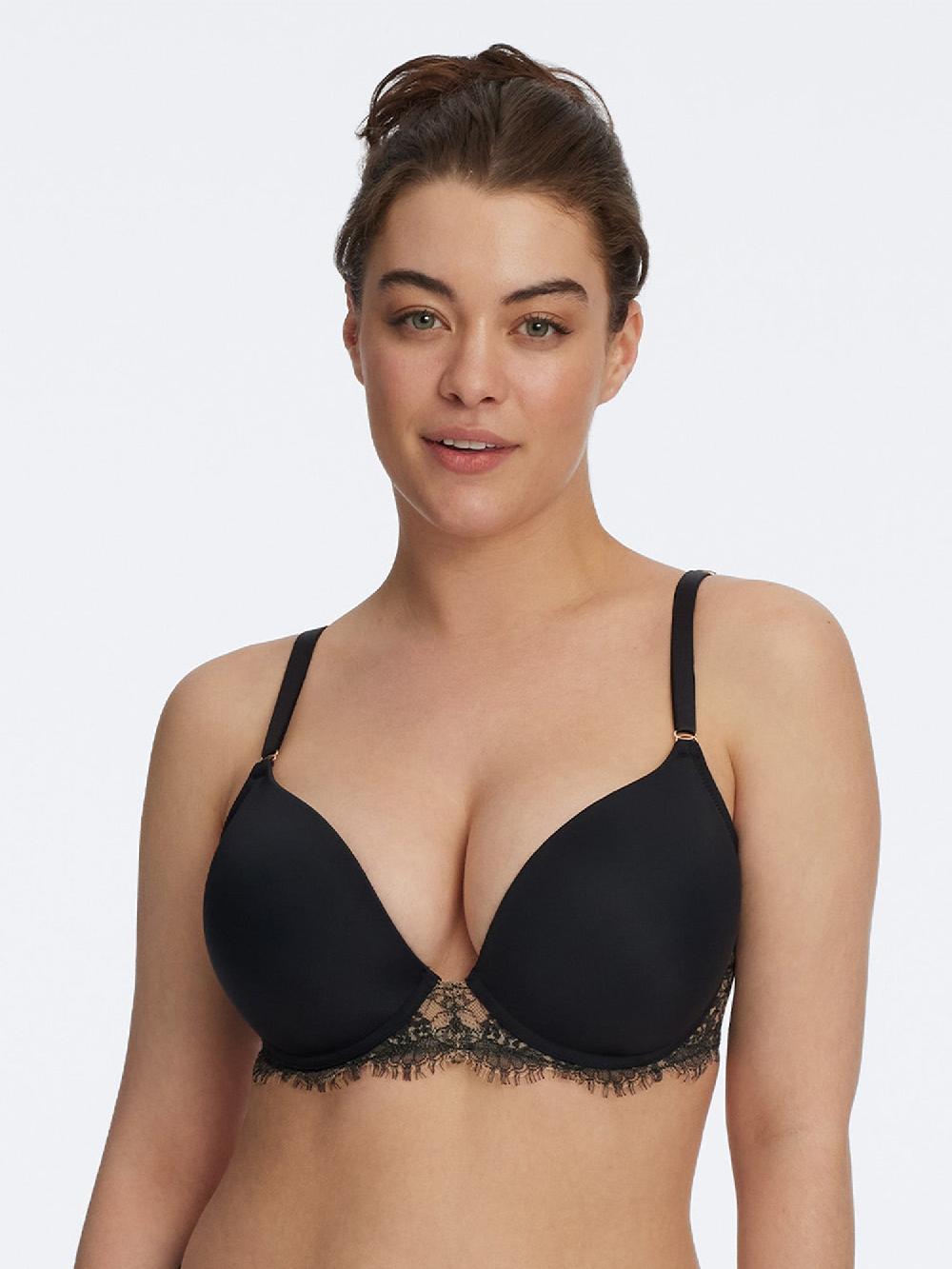 skarlett blue Entice Lace Push-Up T-Shirt Bra Black/Nylon