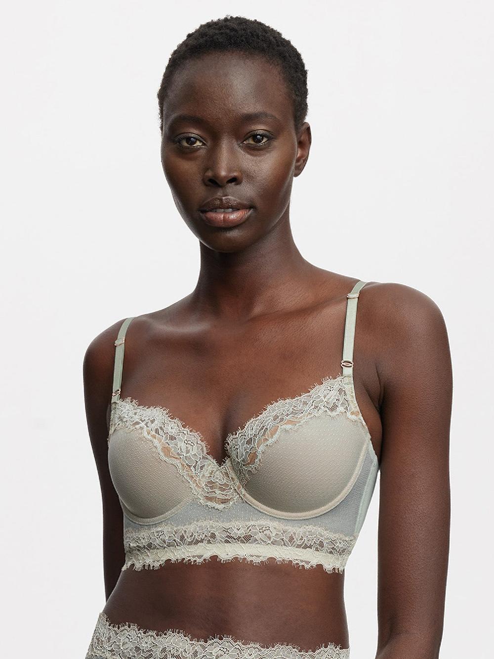 skarlett blue Entice Longline Lace Bra Frosted Jade/Nylon