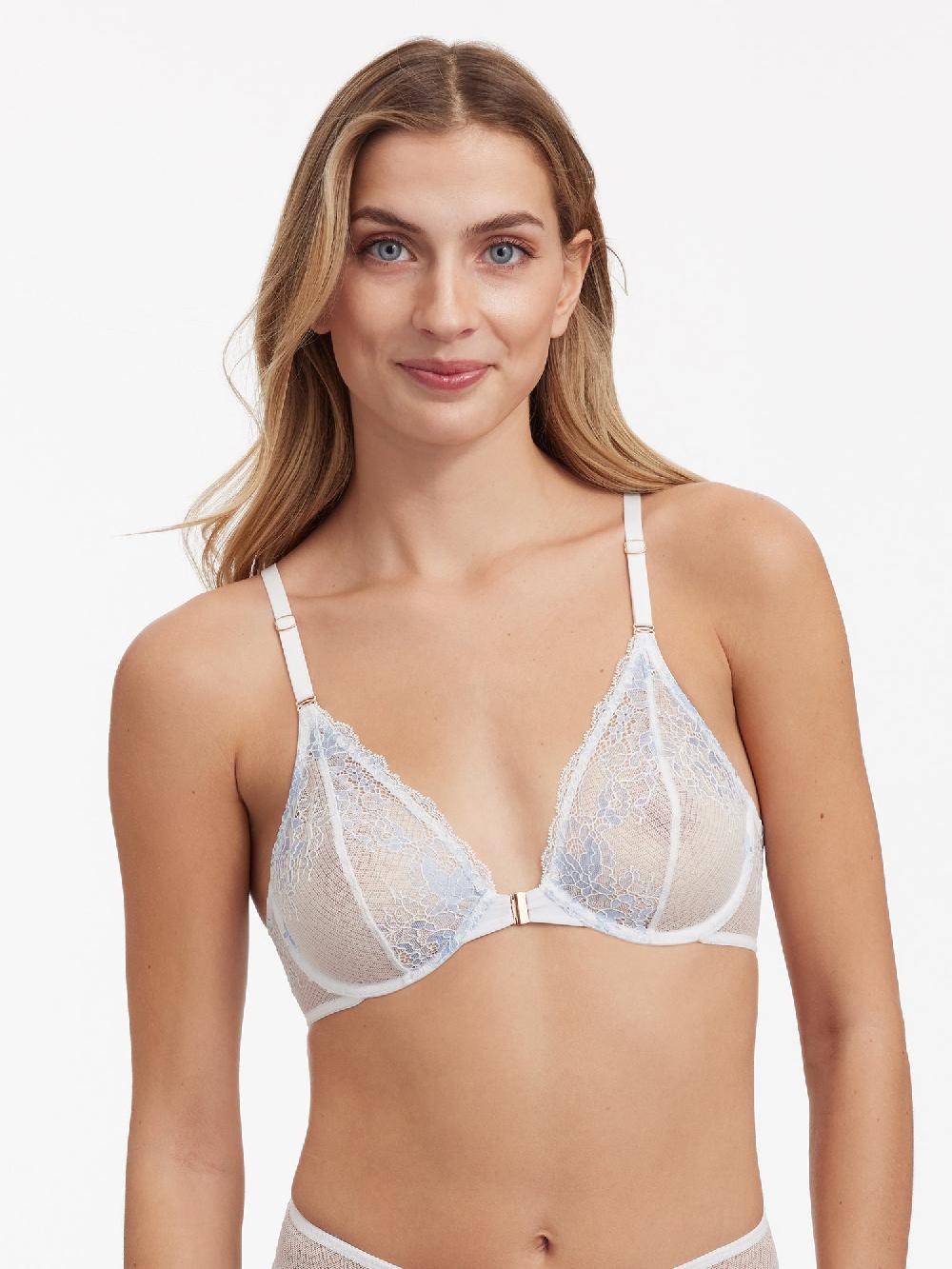 Skarlett Blue Flaunt Lace Front Close Bra Blue Breeze White