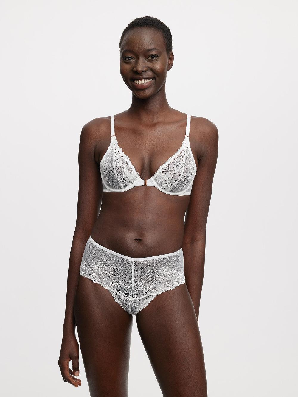 skarlett blue Flaunt Lace High Waist Thong - FINAL SALE White