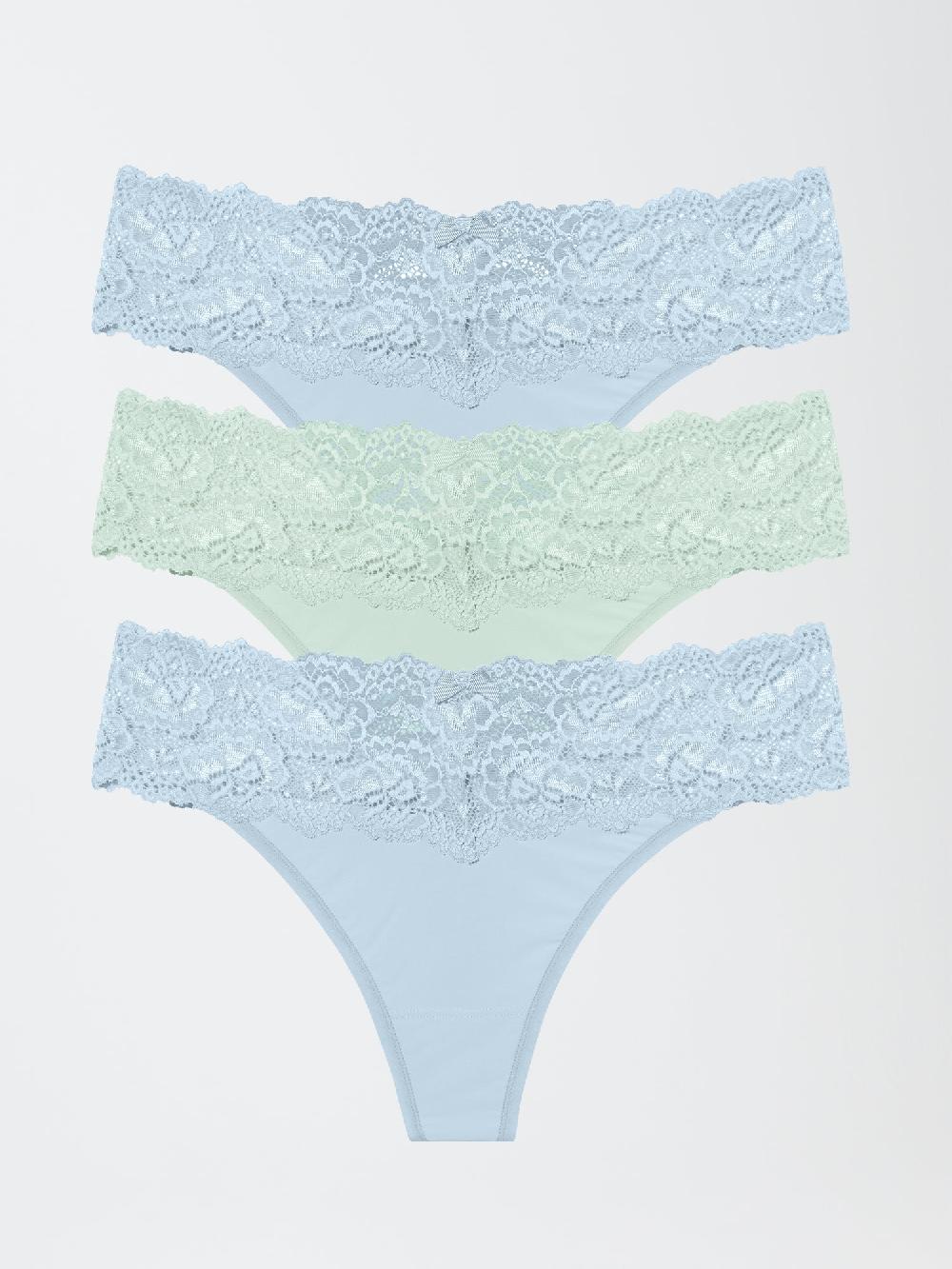 skarlett blue Goddess Lace Trim Thong 3 Pack - FINAL SALE