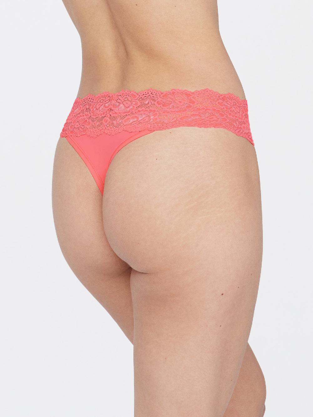 Skarlett Blue Goddess Lace Trim Thong 3-Pack Picante/Rosy/Pink Orchid