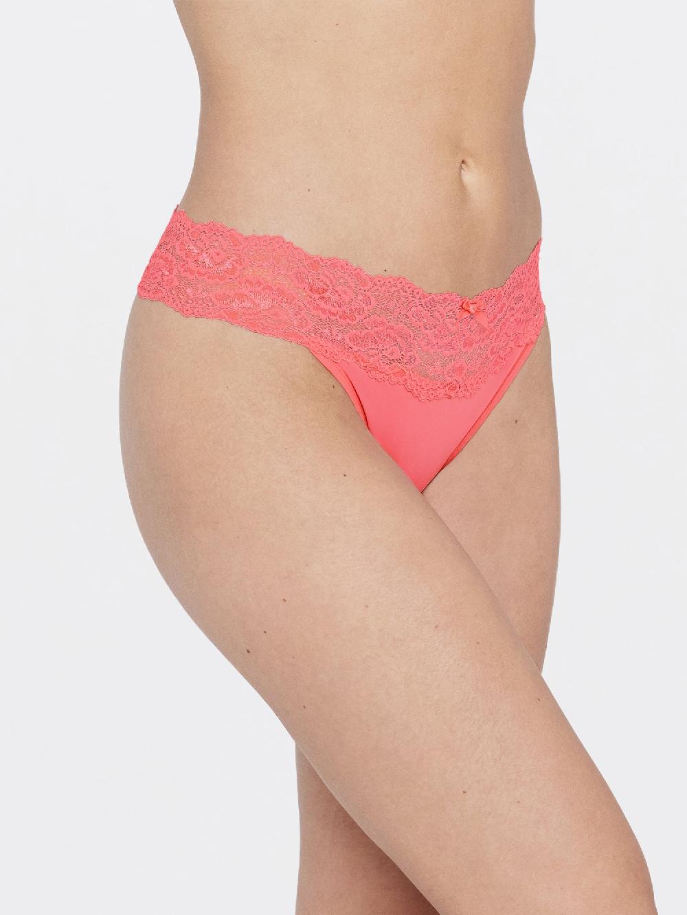 Skarlett Blue Goddess Lace Trim Thong 3-Pack Picante/Rosy/Pink Orchid