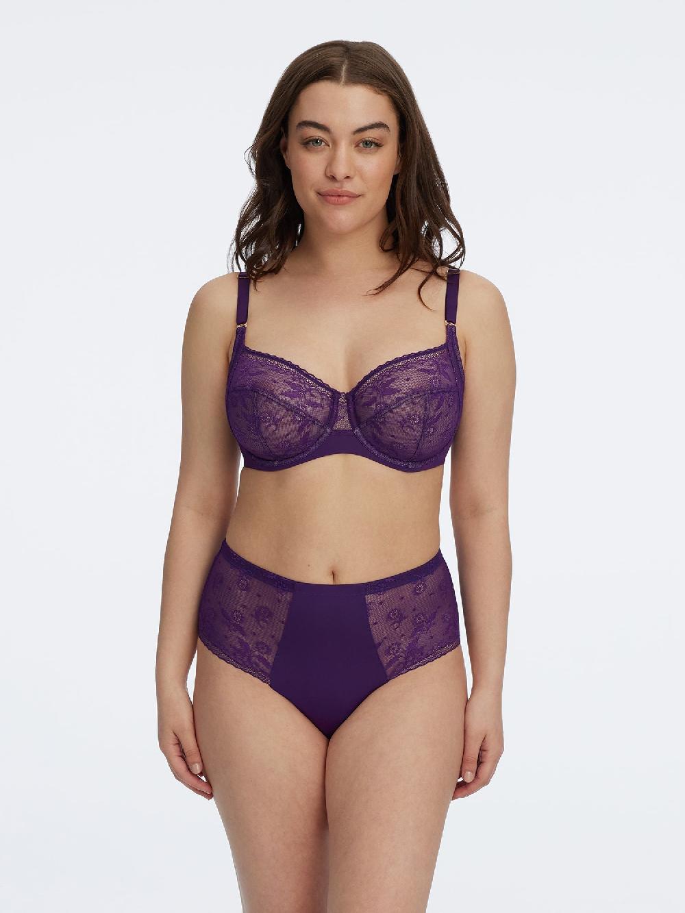 skarlett blue Lacy High Rise Brief - FINAL SALE Grape Jam