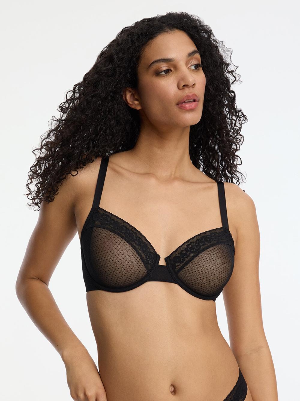 skarlett blue Lust Lace Balconette Underwire Bra Black