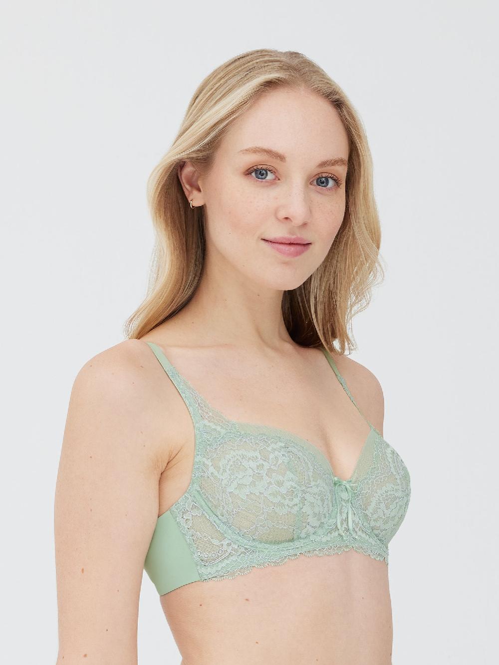 Skarlett Blue Minx Lace Balconette Bra Frost Green/Dewdrop