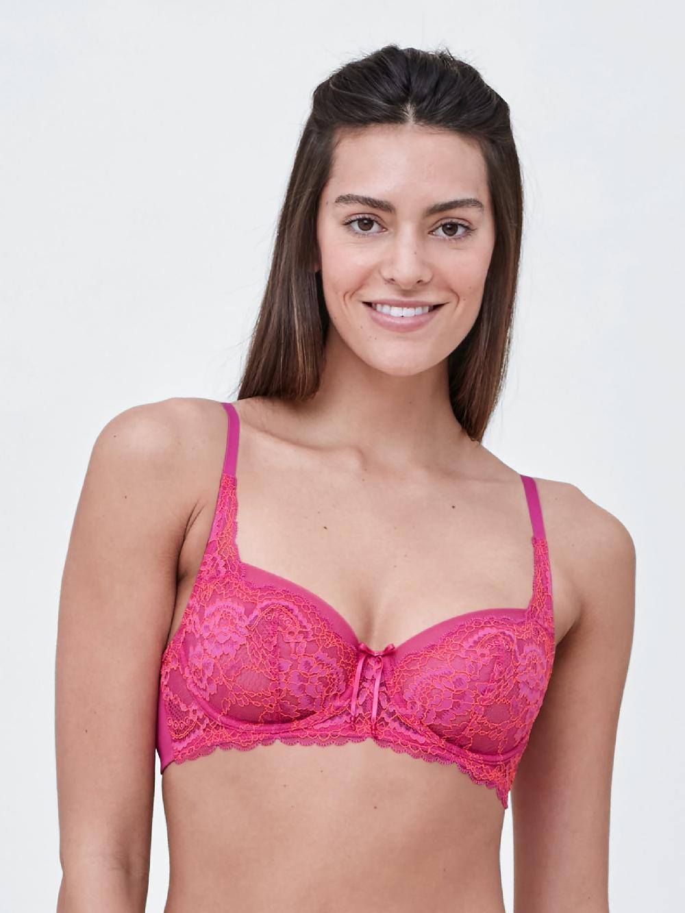 skarlett blue Minx Lace Balconette Bra Magnolia/Summer Coral