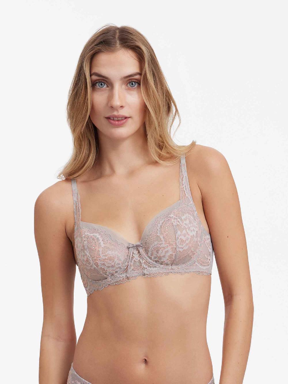 Skarlett Blue Minx Lace Balconette Bra Pebble Peach