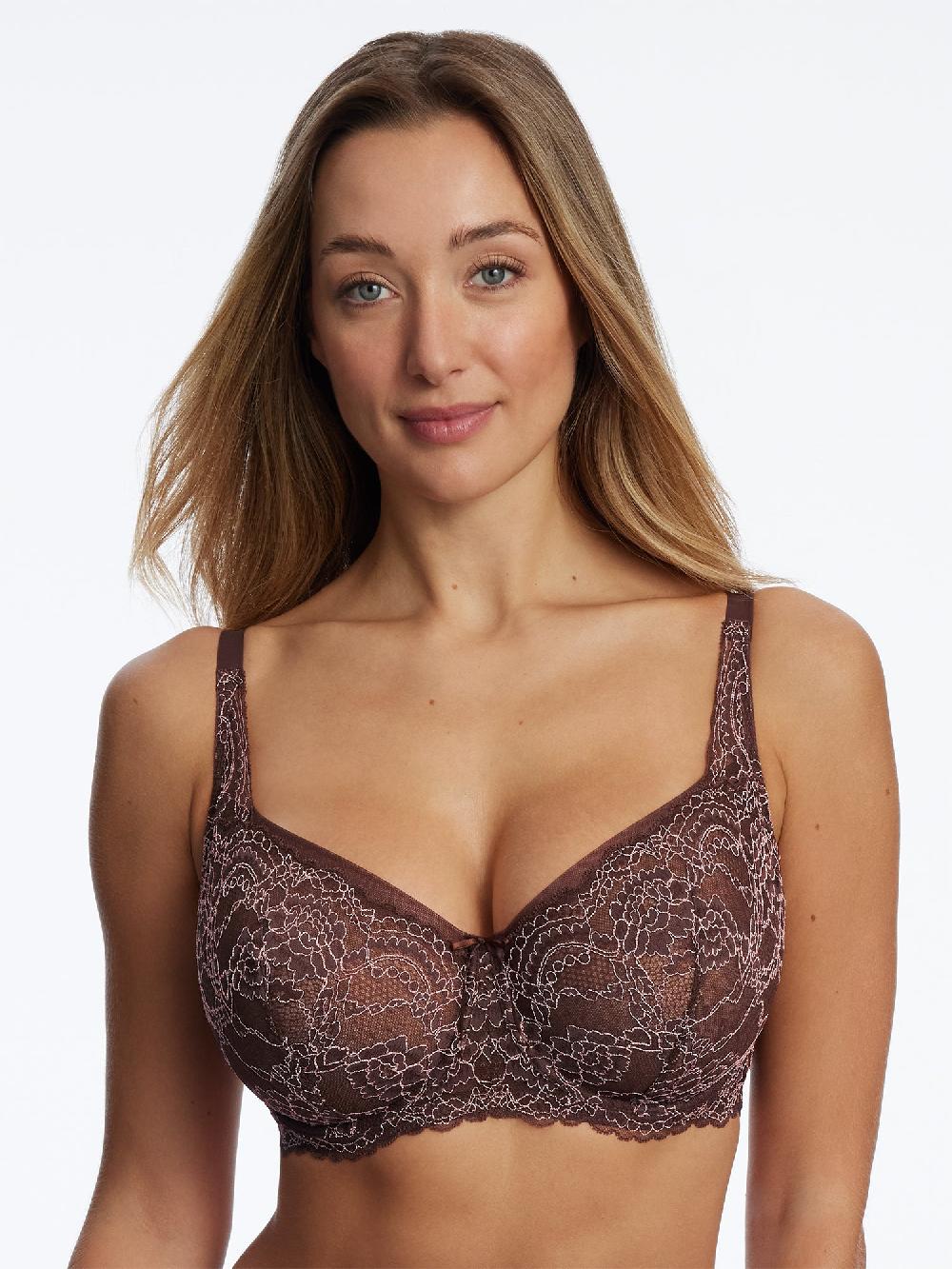 Skarlett Blue Minx Lace Balconette Bra Rich Chocolate/Lt. Pink