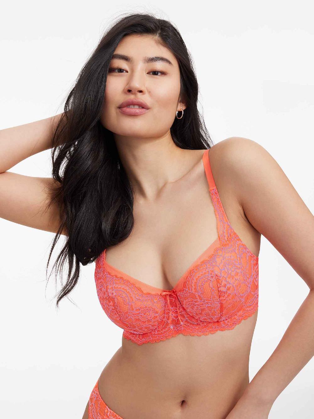 skarlett blue Minx Lace Balconette Bra Summer Coral/Jubilee