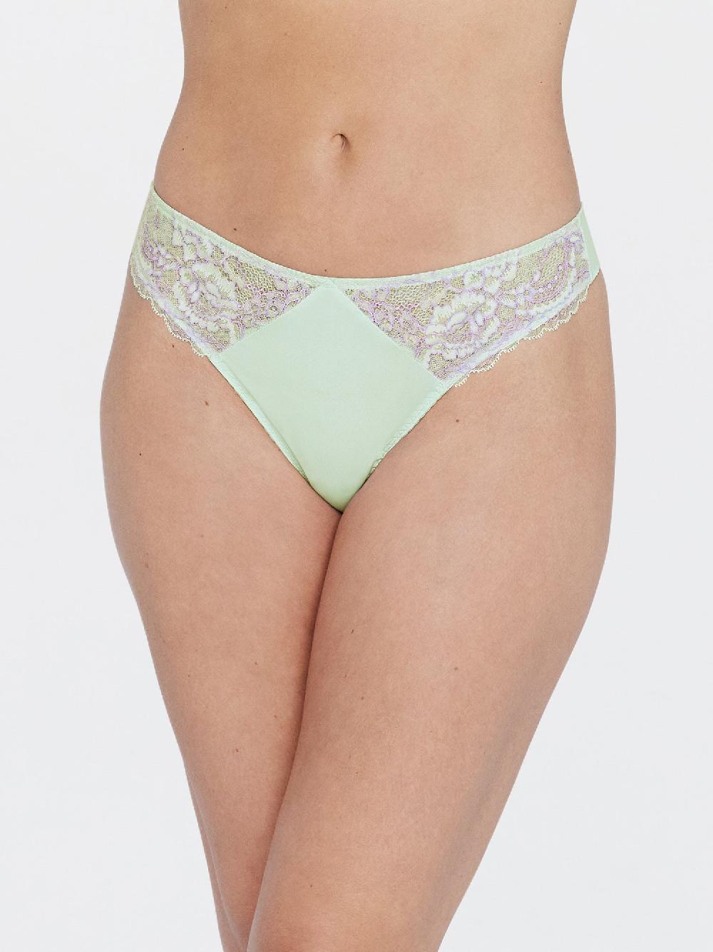 skarlett blue Minx Lace Trim Thong Pale Blue/Pink Orchid