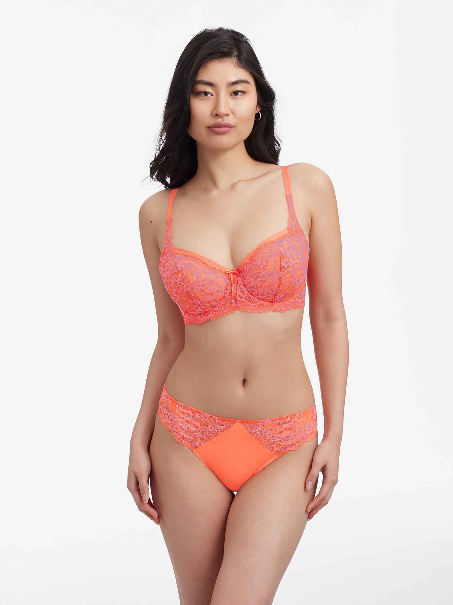 skarlett blue Minx Lace Trim Thong Summer Coral/Jubilee