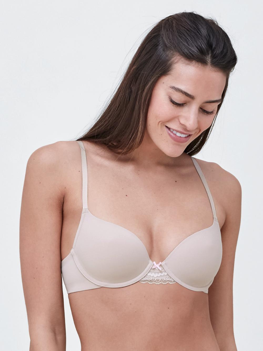 skarlett blue Minx Plunge Demi T-Shirt Bra Cashmere