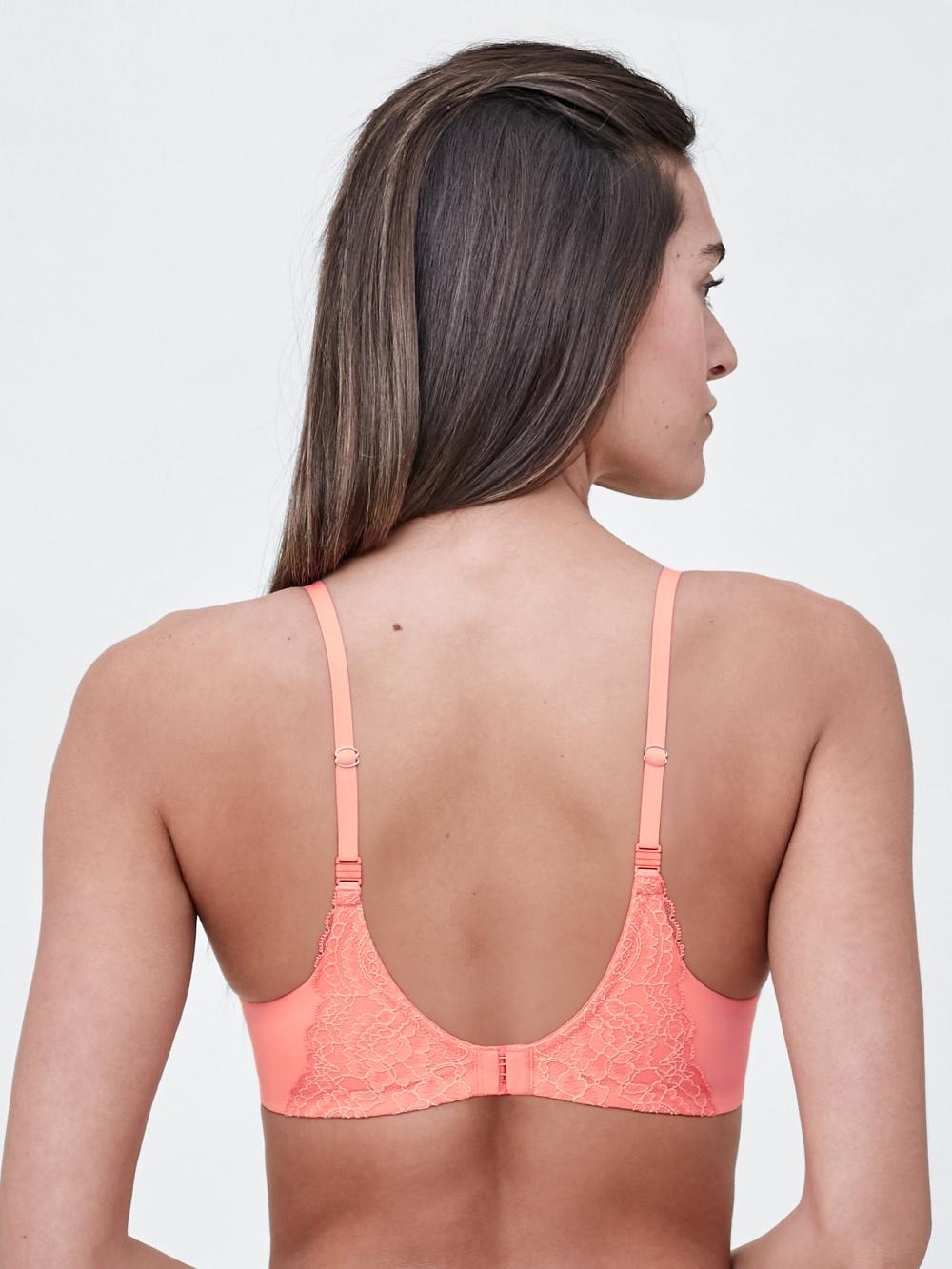 Skarlett Blue Minx Plunge Demi T-Shirt Bra Pink Sun/Chiffon
