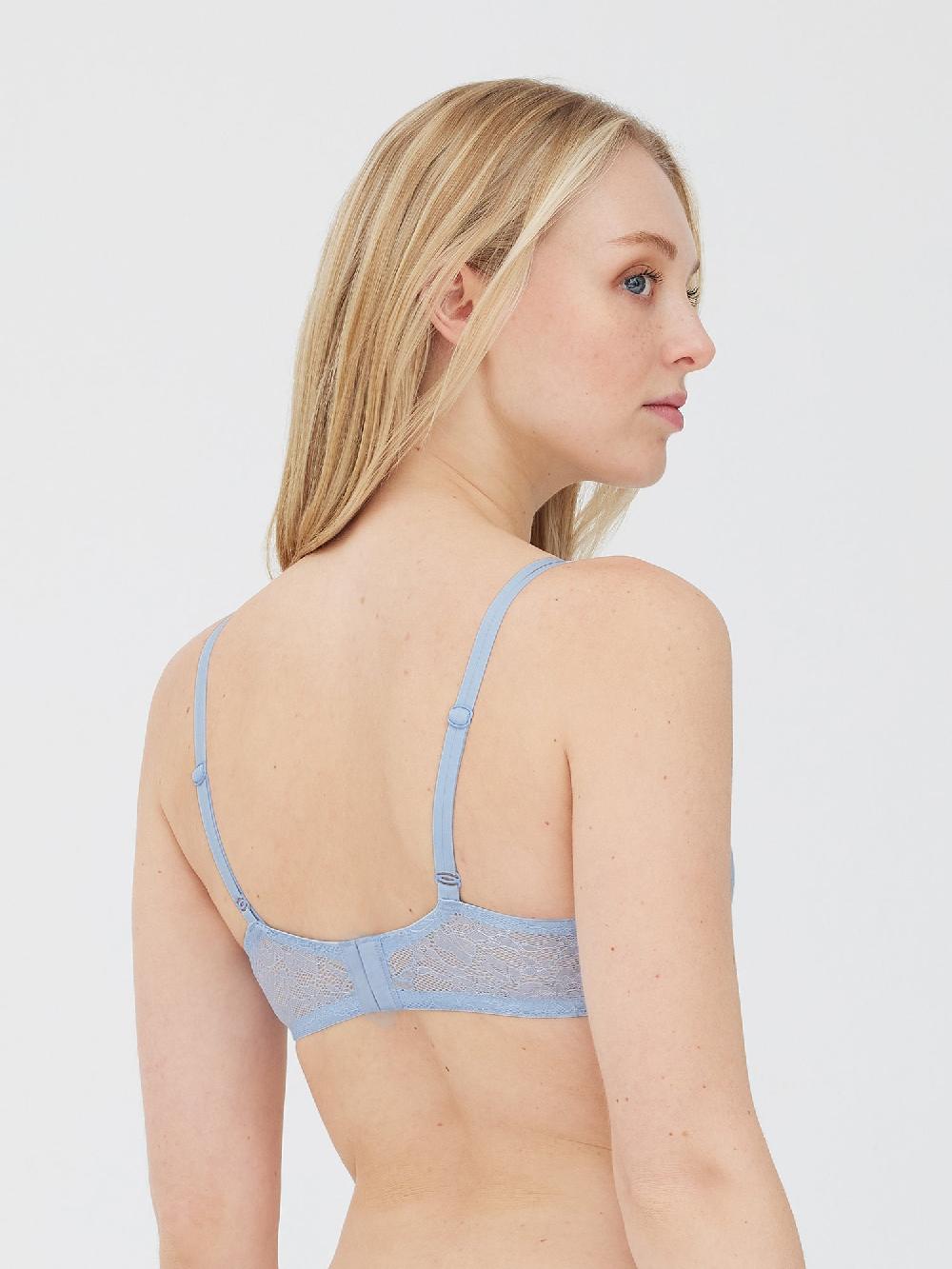 Skarlett Blue Paradise Floral Lace Bra Dove Blue Combo
