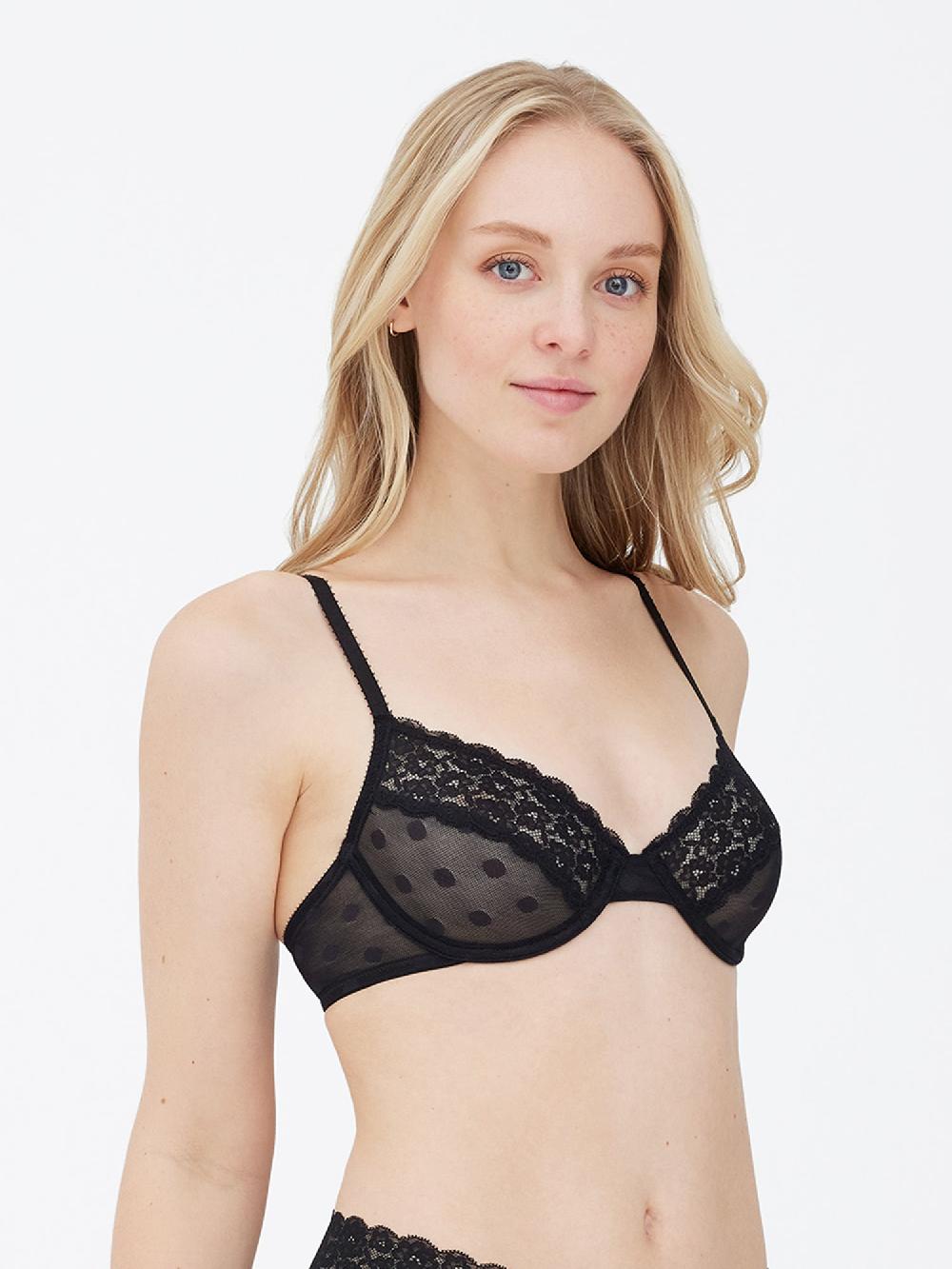 Skarlett Blue Dare Dot Plunge Unlined Bra Black