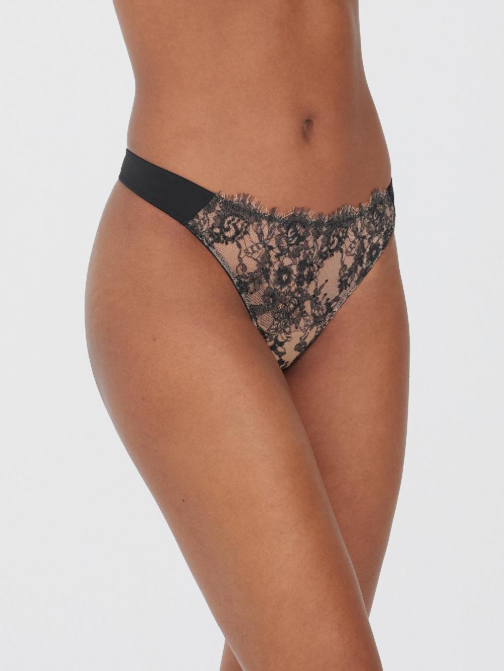 Skarlett Blue Entice Front Lace Thong Black/Nylon