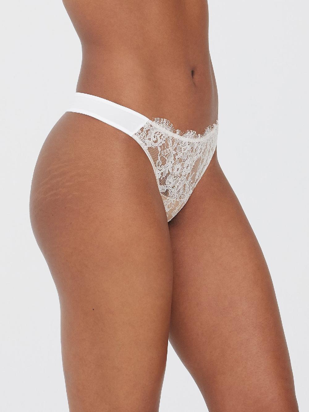 Skarlett Blue Entice Front Lace Thong White/Nylon