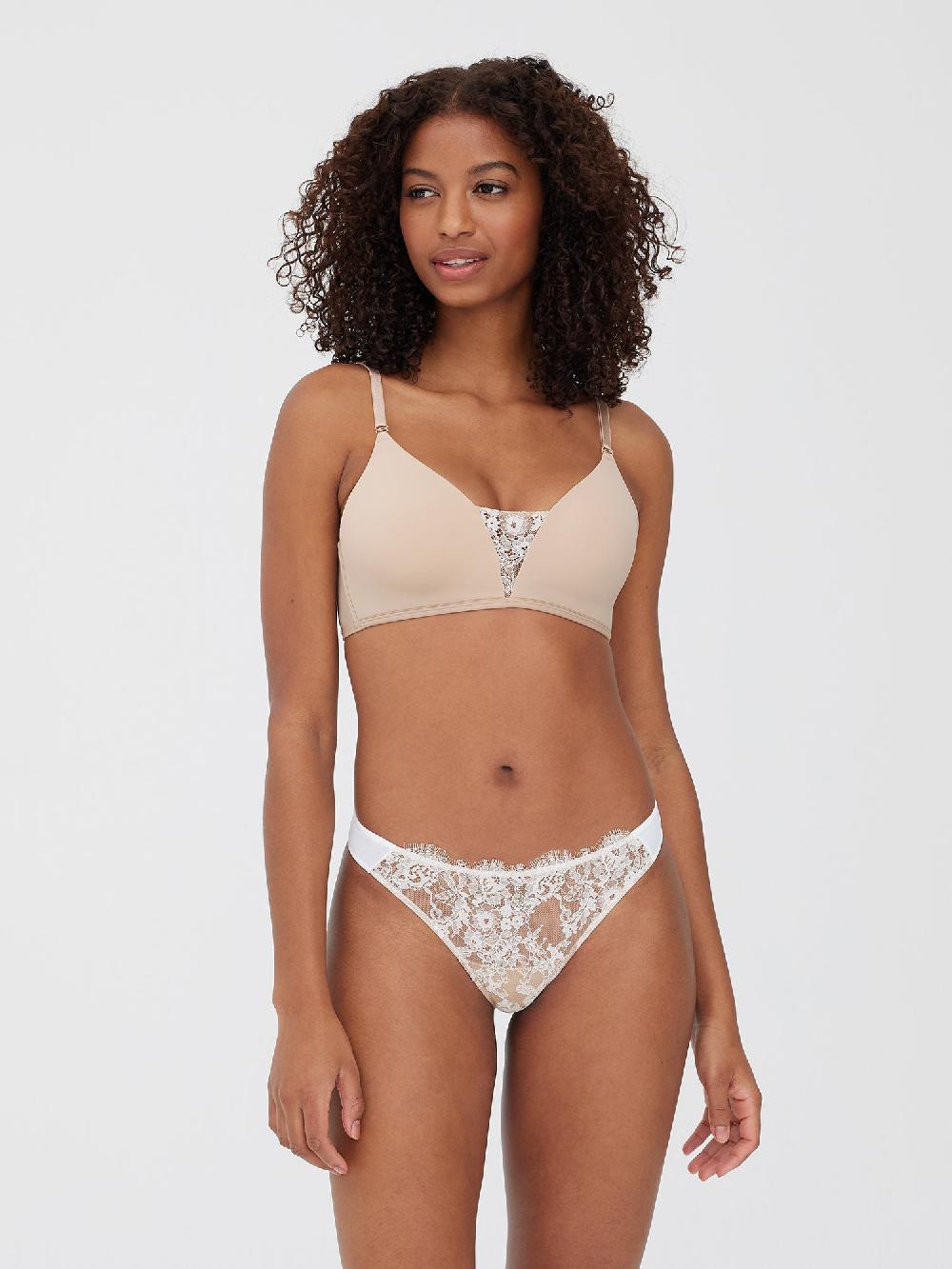 skarlett blue Entice Front Lace Thong White/Nylon