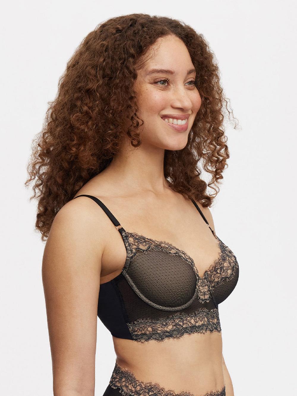 Skarlett Blue Entice Longline Lace Bra Black/Nylon