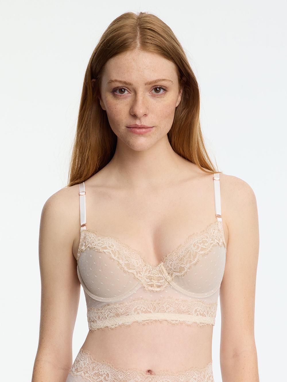 Skarlett Blue Entice Longline Lace Bra White/Nylon