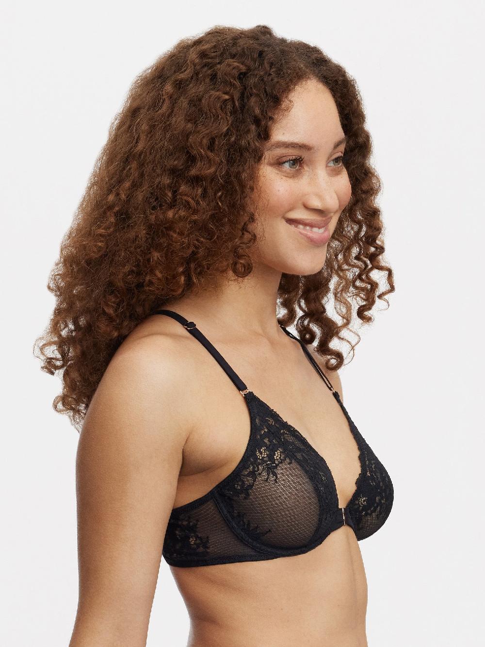 Skarlett Blue Flaunt Lace Front Close Bra Black