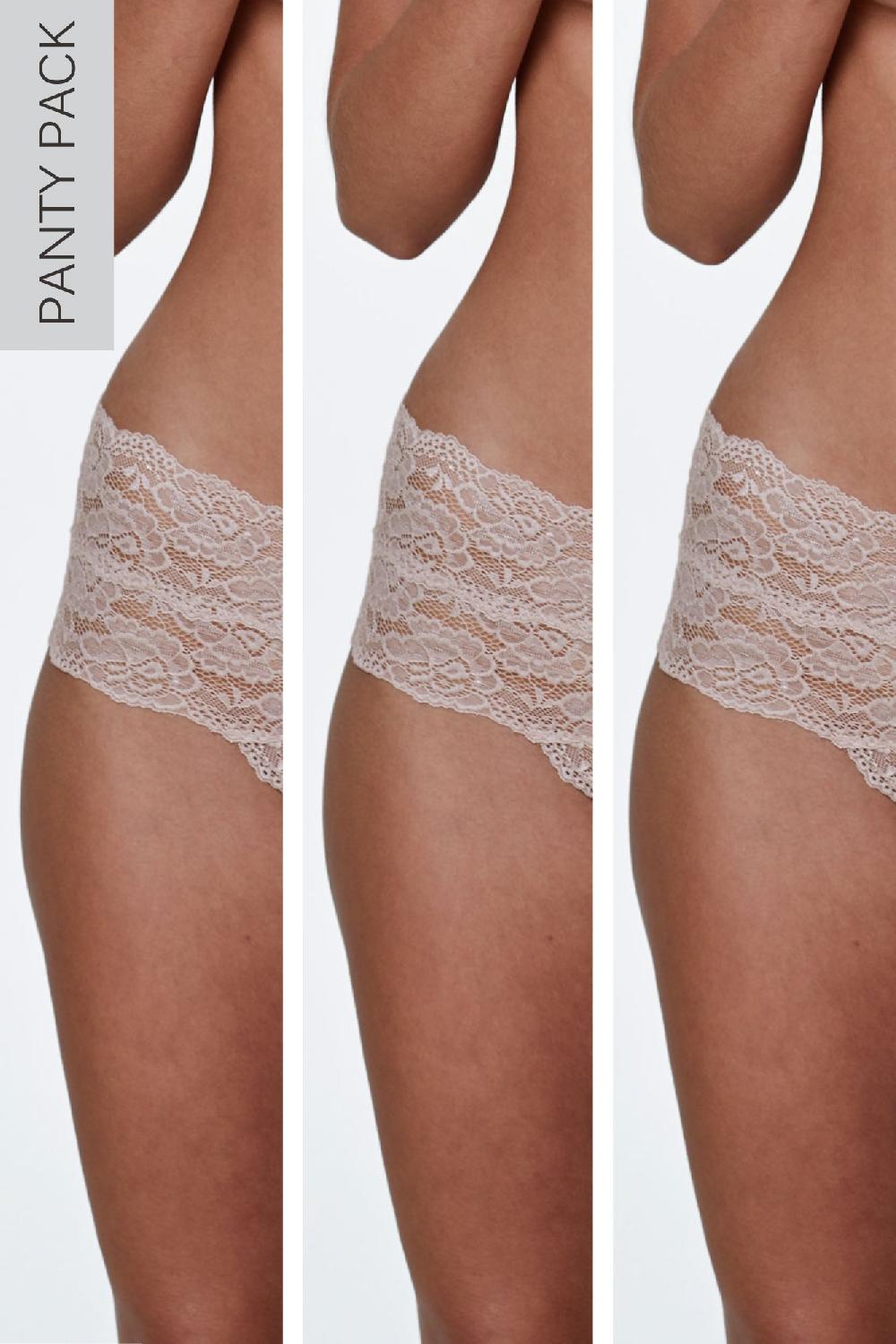 Skarlett Blue Goddess Lace High Waist Thong 3-Pack