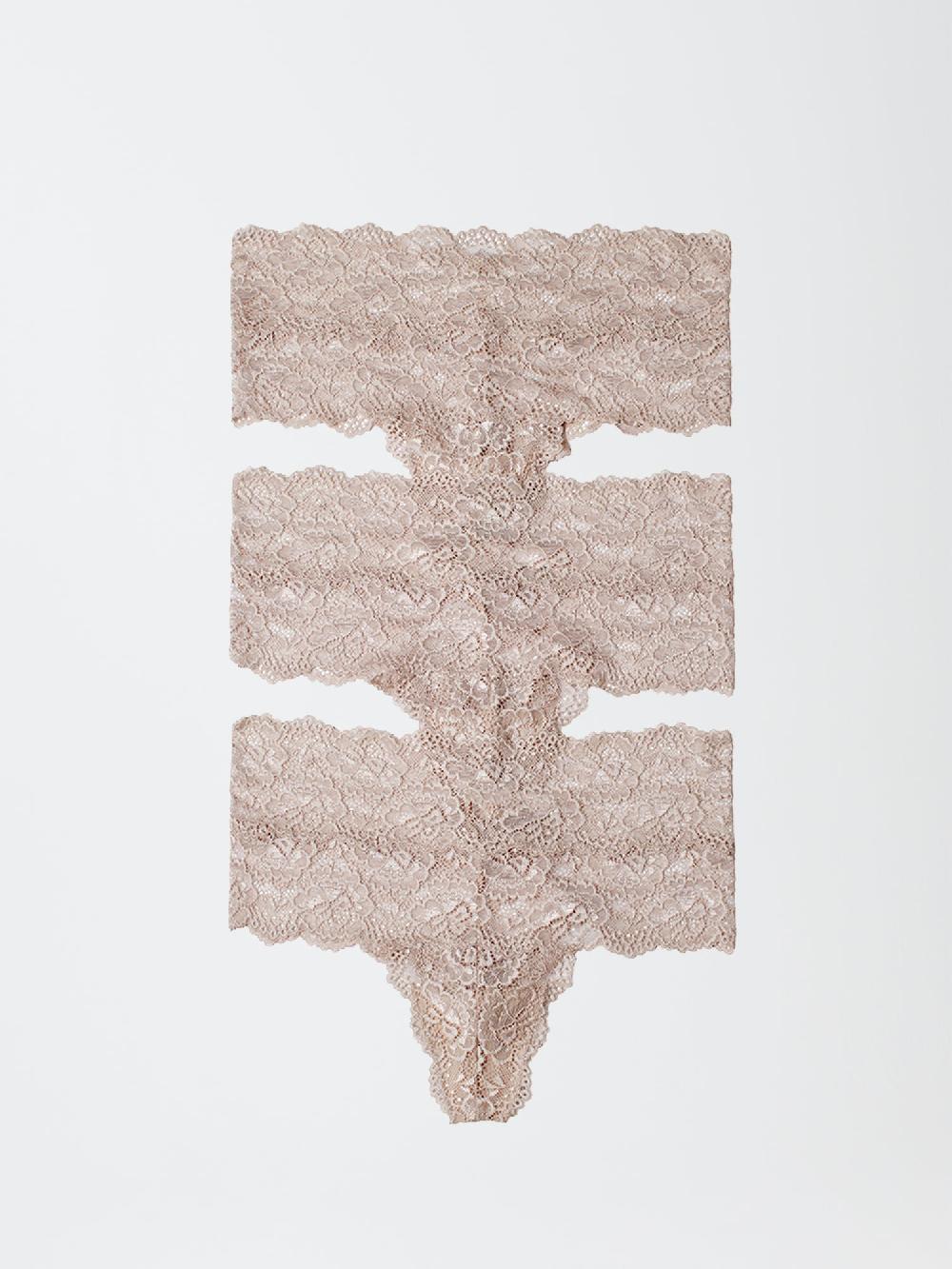 skarlett blue Goddess Lace High Waist Thong 3-Pack