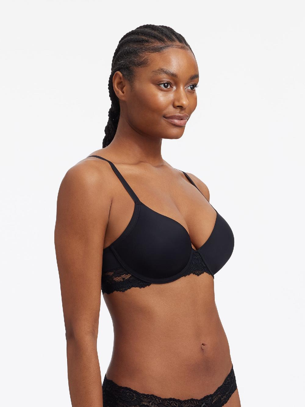 Skarlett Blue Goddess Plunge T-Shirt Bra Black