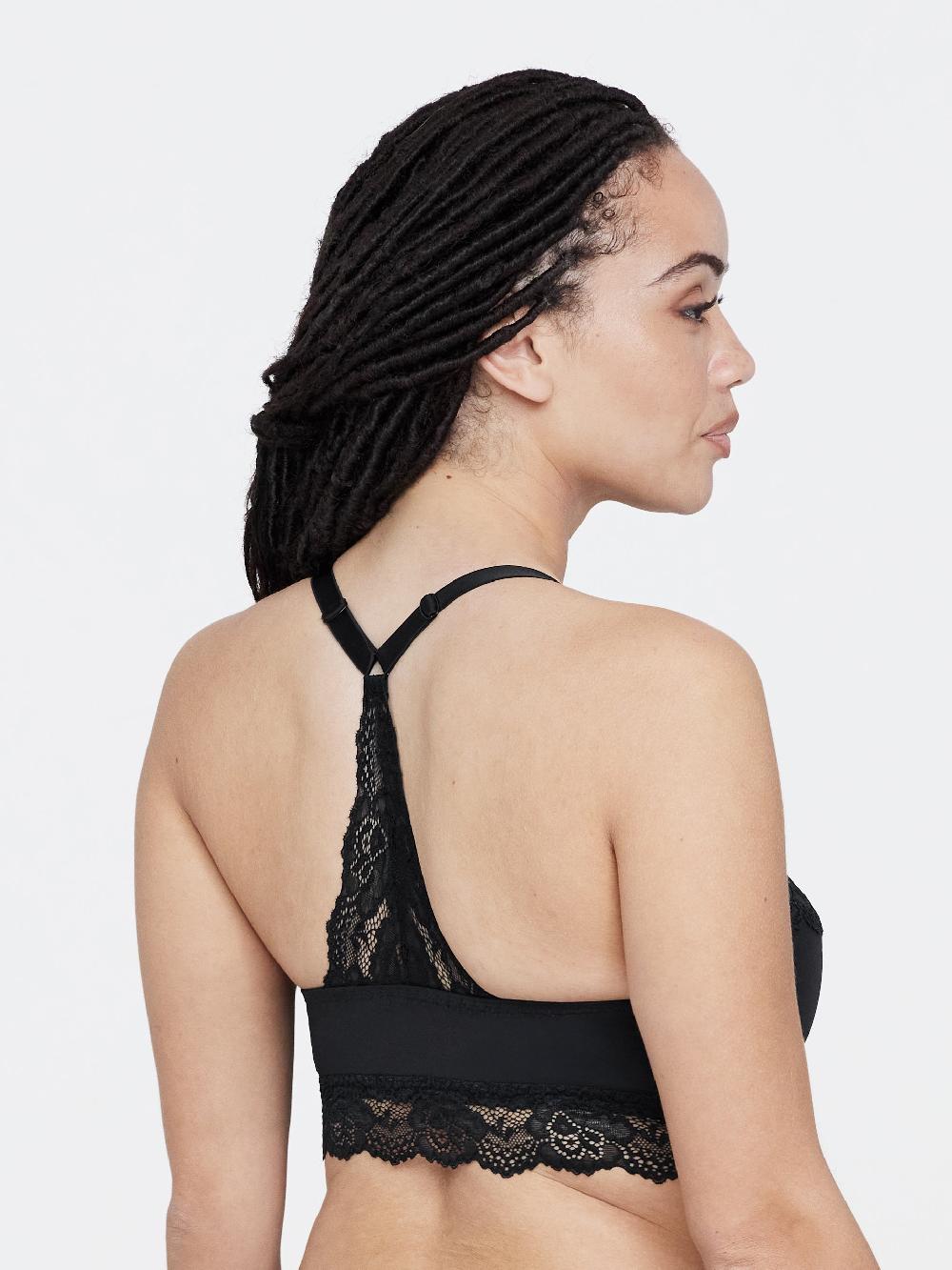 Skarlett Blue Goddess T-Back Busty Bralette Black