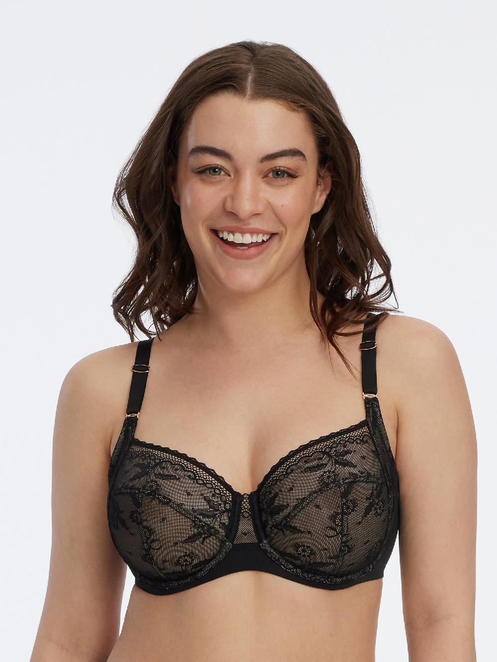 Skarlett Blue Lacy Side Support Bra Black