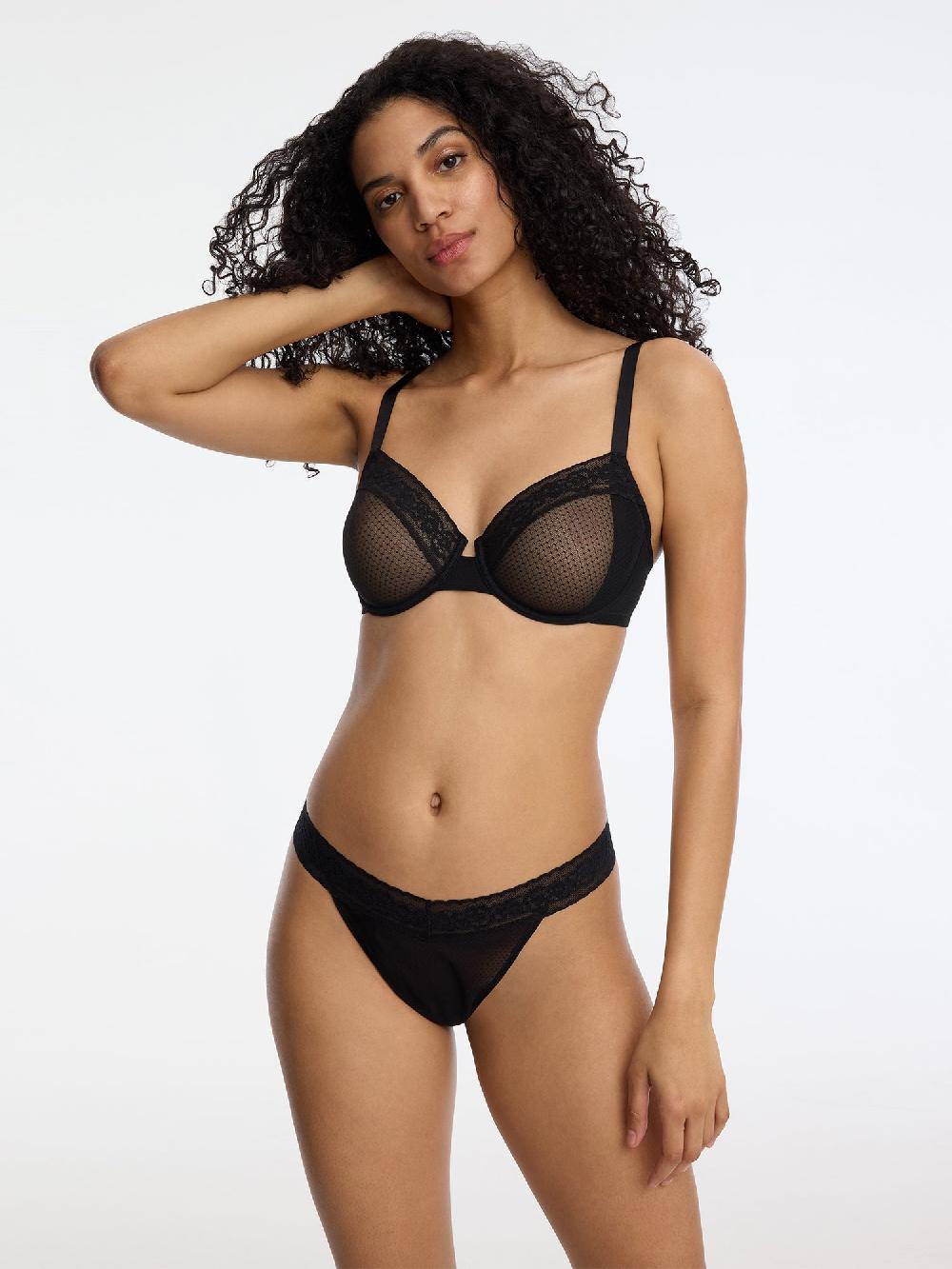 skarlett blue Lust Lace Thong Black