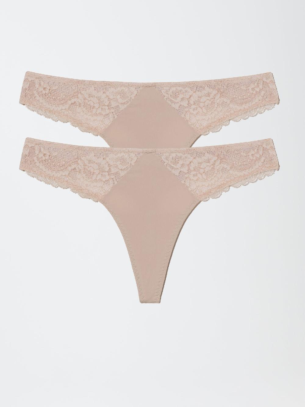 Skarlett Blue Minx Lace Trim Thong 2-Pack
