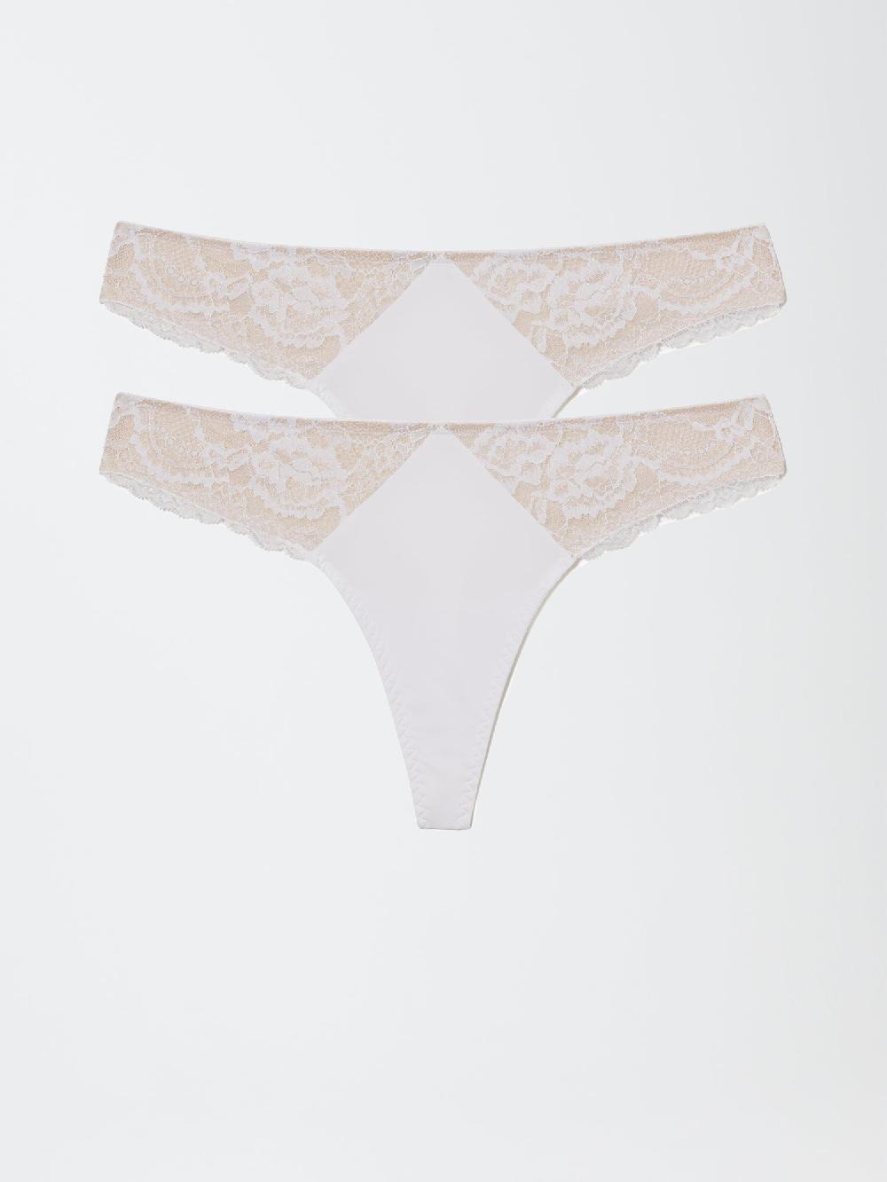 skarlett blue Minx Lace Trim Thong 2-Pack