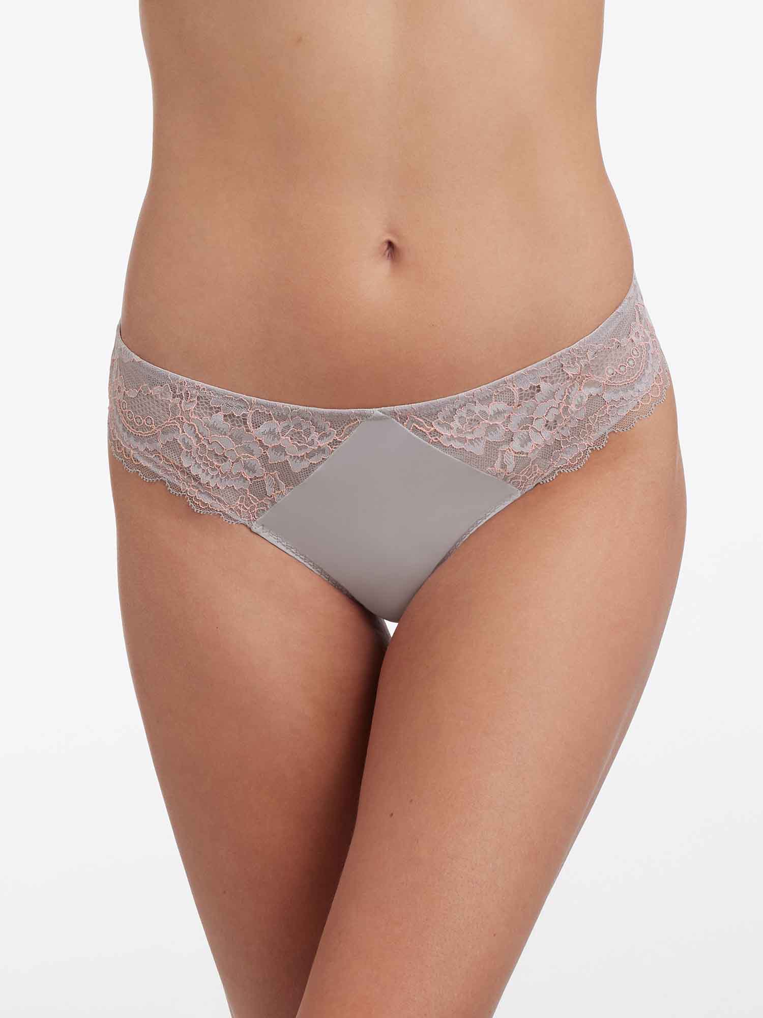 Skarlett Blue Minx Lace Trim Thong Pebble Peach