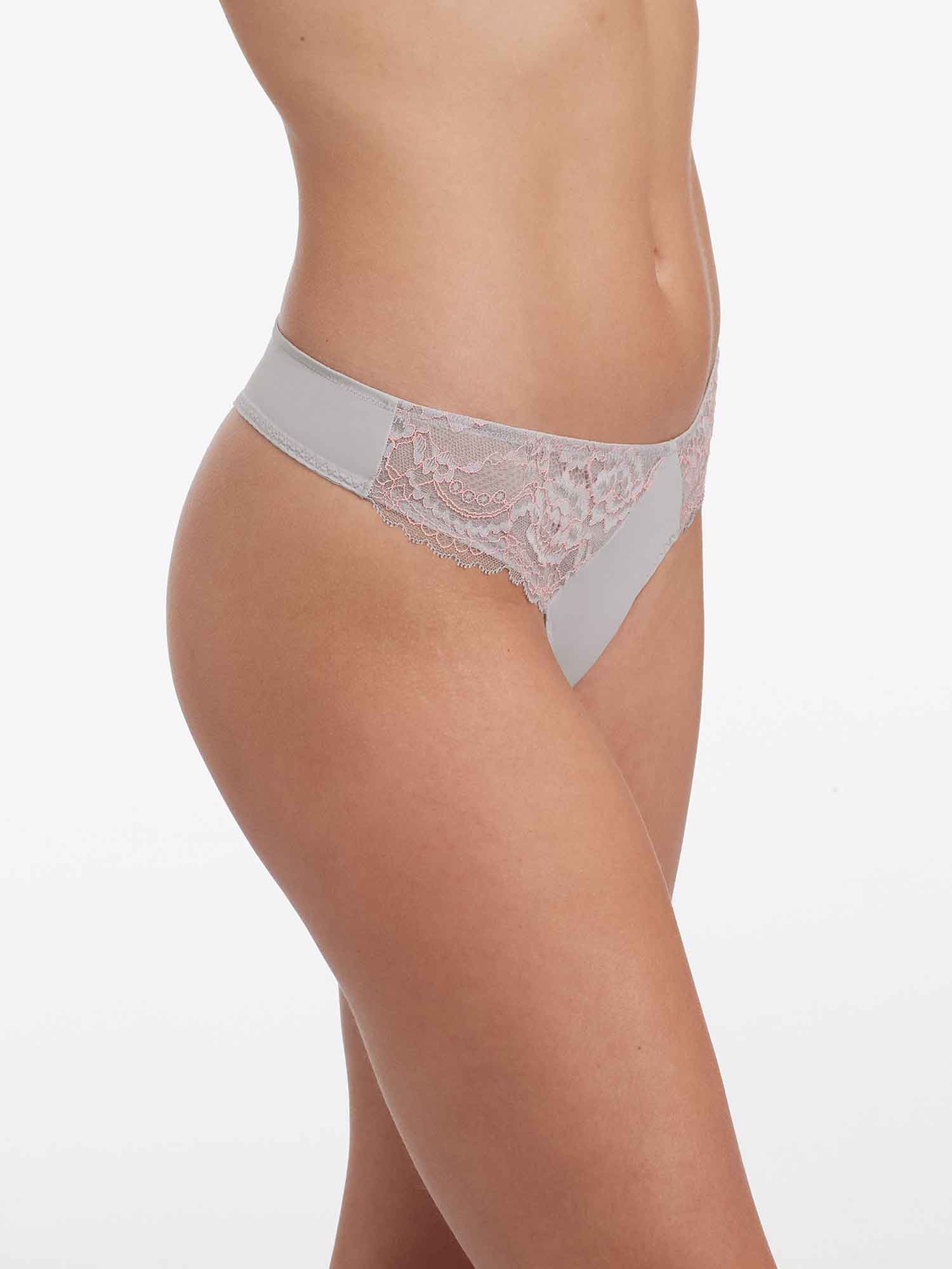 Skarlett Blue Minx Lace Trim Thong Pebble Peach