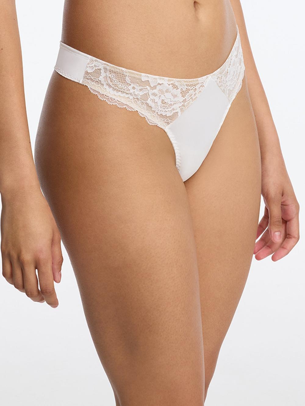 Skarlett Blue Minx Lace Trim Thong White/Nylon
