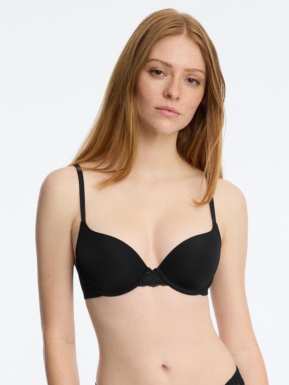 skarlett blue Minx Plunge Demi T-Shirt Bra Black