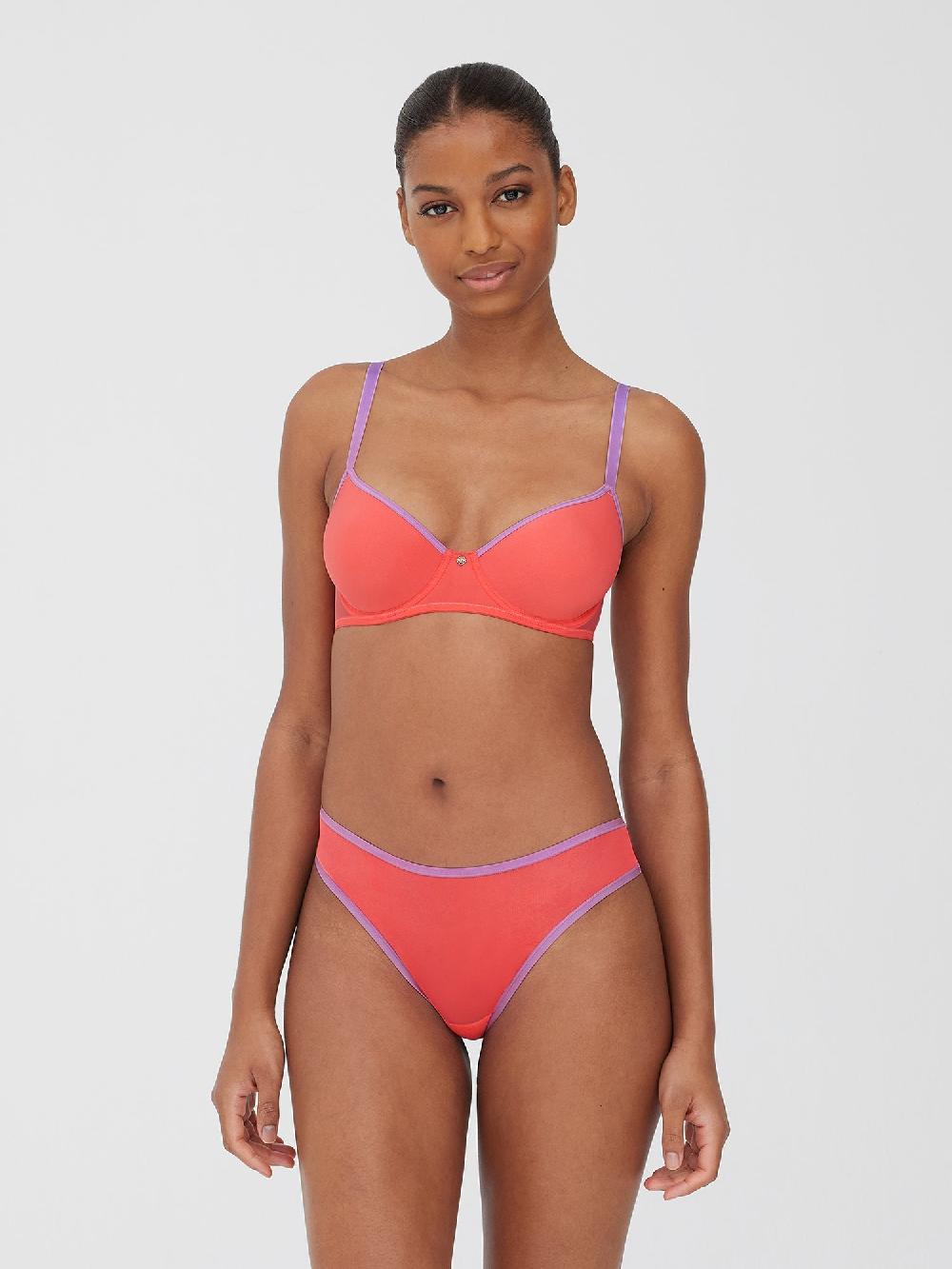 Skarlett Blue Spellbound Demi Spacer T-Shirt Bra Coral Spice/Sheer Lilac