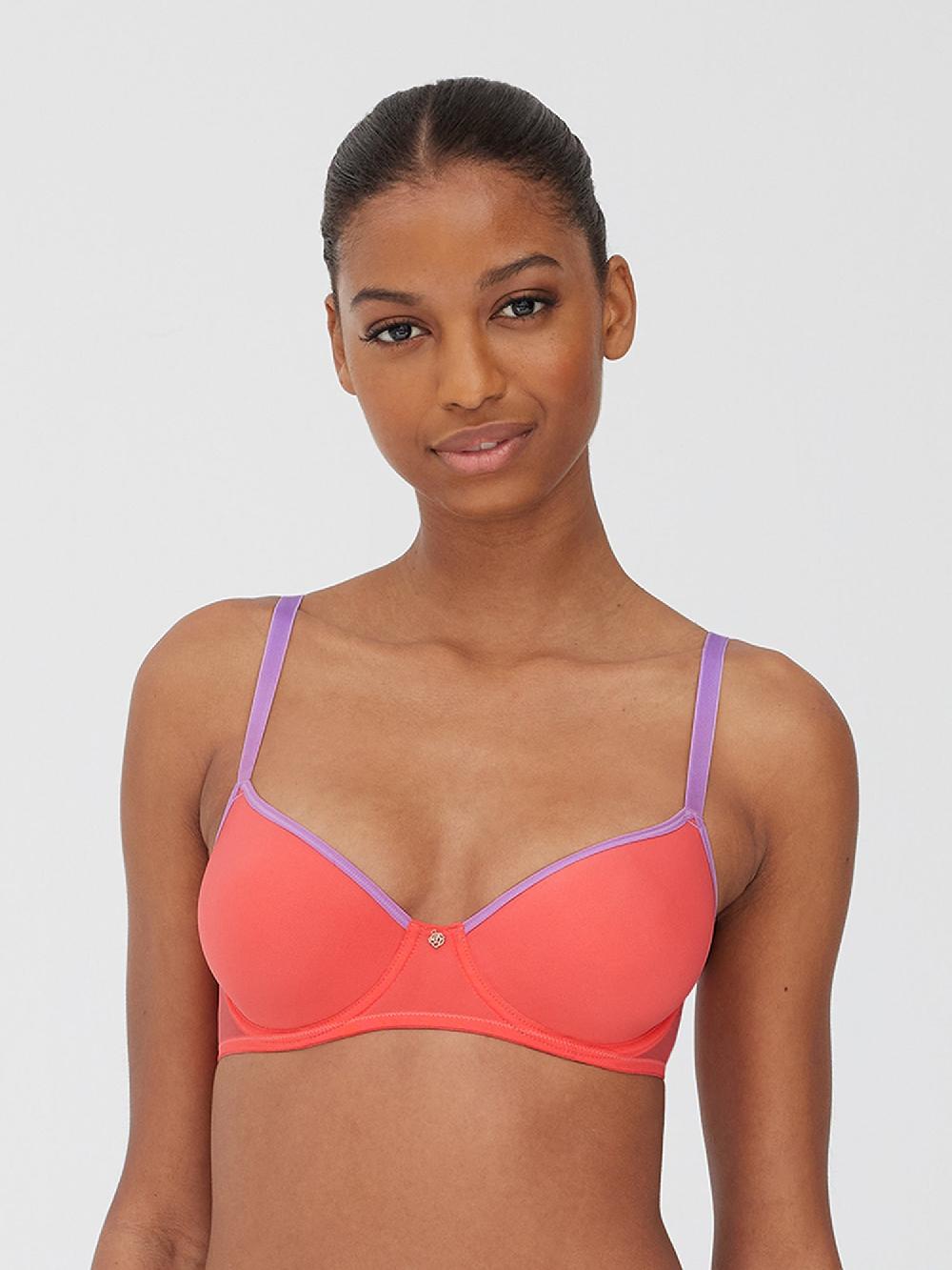 skarlett blue Spellbound Demi Spacer T-Shirt Bra Coral Spice/Sheer Lilac