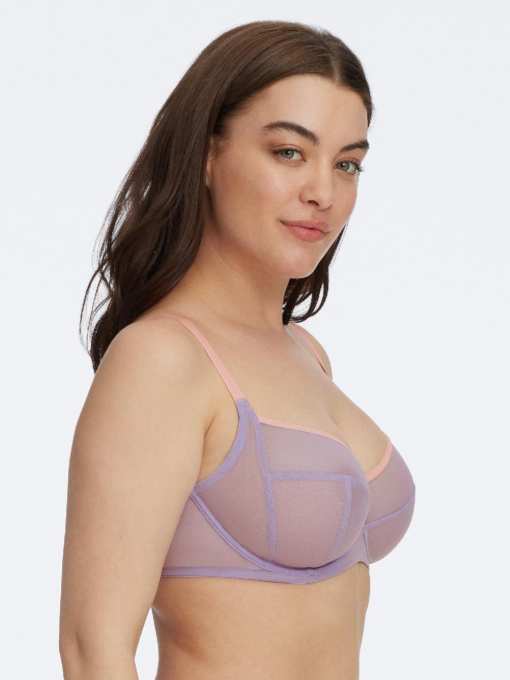 Skarlett Blue Spellbound Sheer Side Support Bra Berry Peri/Powder Pink