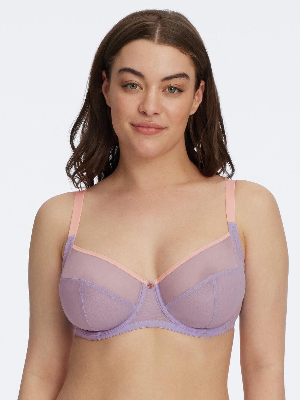 Skarlett Blue Spellbound Sheer Side Support Bra Berry Peri/Powder Pink