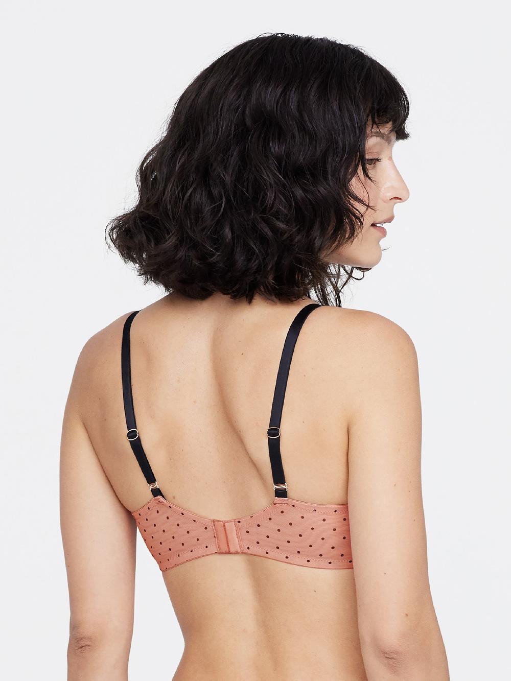 Skarlett Blue Spellbound Sheer Side Support Bra Rose Dawn/Black Polka Dot Print