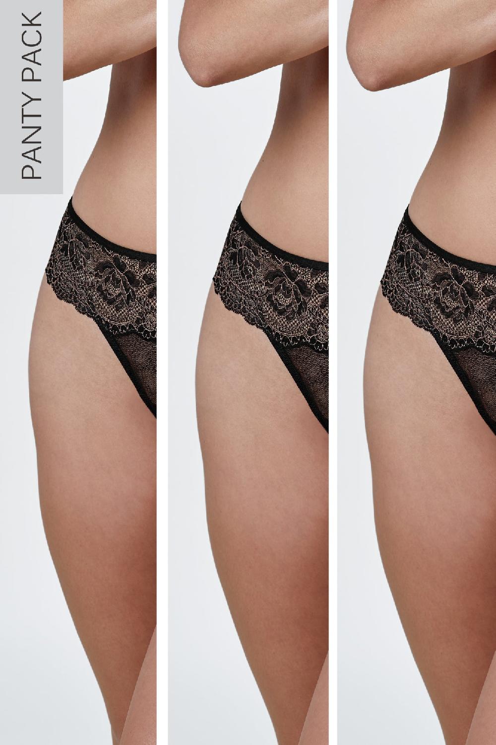 Skarlett Blue Unveil Lace Trim Thong 3-Pack - FINAL SALE