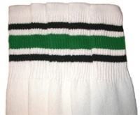 skatersocks Black-Green striped knee high tube socks
