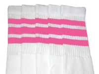 skatersocks Bubblegum pink striped knee high tube socks